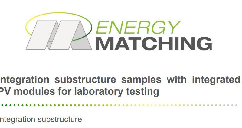 Integration substructure samples with integrated PV modules for laboratory testing